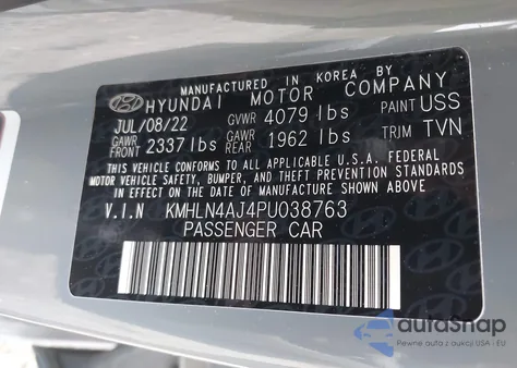2023 Hyundai Elantra Hybrid Limited from USA, damaged, VIN KMHLN4AJ4PU038763